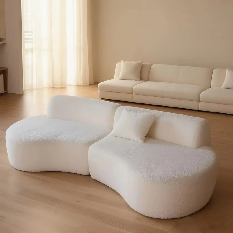 Modern simple curved combination sofa moon-shaped living room sofa
