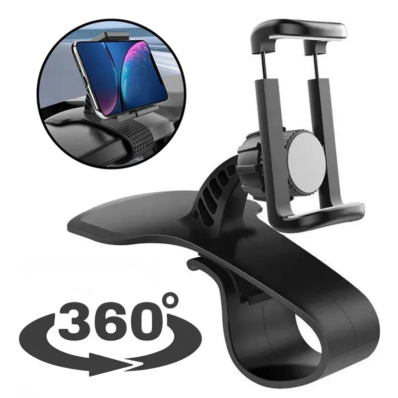 360 Degree Rotatable Car Holder Clip Mount For 3.5-7inch Mobile Phones Universal Auto Dashboard GPS Display Bracket Support