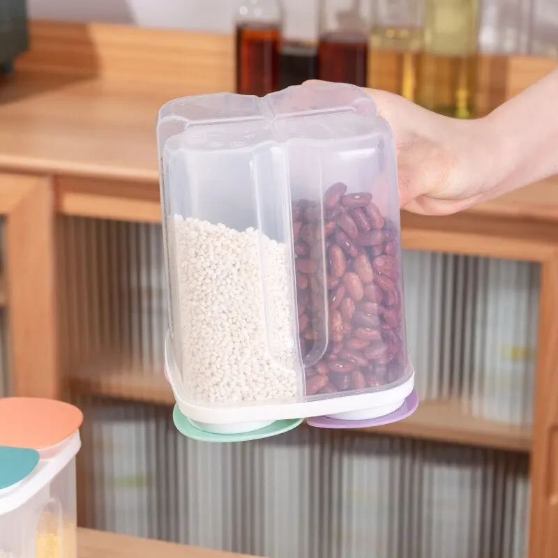 Split Lid Miscellaneous Grain Tank 1.5L Grain Kitchen Storage Box 2.3L Transparent Plastic Sealed Storage Tank