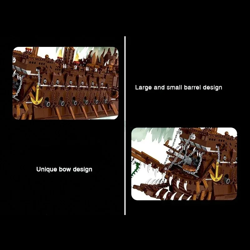 3652PCS MOC Il Volante Dutchman Nave Pirata Building Blocks Film Fantasma Modello Kit Giocattoli di Montaggio per Il Capretto Per Adulti Regalo di Halloween