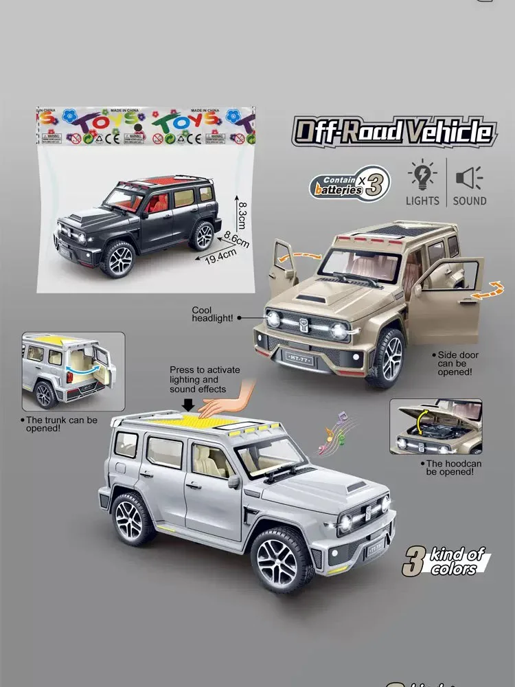 

300SUVsimulation alloy inertial music flash urban off-road vehicle model classic static display can collect children's toy gifts