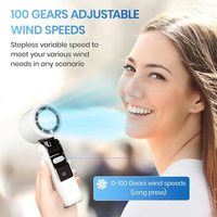 4000mah Foldable Handheld Fan Electric Ice Compress High-speed Cooling Fan Portable USB Rechargeable Fan with Digital Display