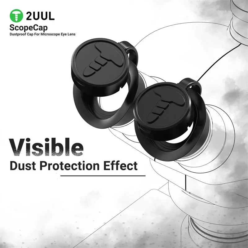 2UUL MS81 ScopeCap Dustproof Cap For Microscope Eye Lens Strong Shading Effect Eyepieces Dust Cover Protective Lens Cap