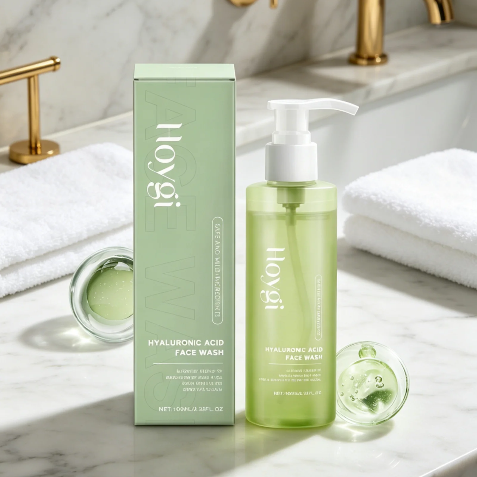 Hoygi Hyaluronic Acid Face Wash Powerful Cleaning Gentle Exfoliation Improve Skin Radiance Moisturizing Refreshing Cleansing Gel