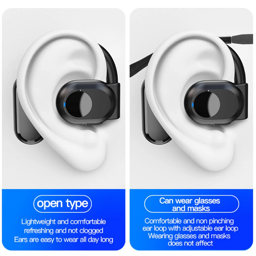 HiFi sem fio azul dente fone de ouvido handsfree estéreo, fone de ouvido sem fio cancelamento de ruído fone impermeável com microfone