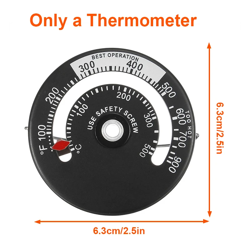 

Fireplace Thermometer Magnetic Fireplace Fan Stove Thermometer Fire Stove Pipe Thermometer Gauge For Log/Wood/Pellet Burning