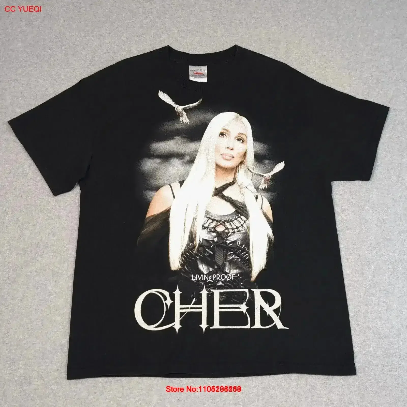 VTG 2003 CHER Living Proof Tour T Shirt Size Large Farewell Concert Double Sided vintage Washed Breathable Soft Slightly