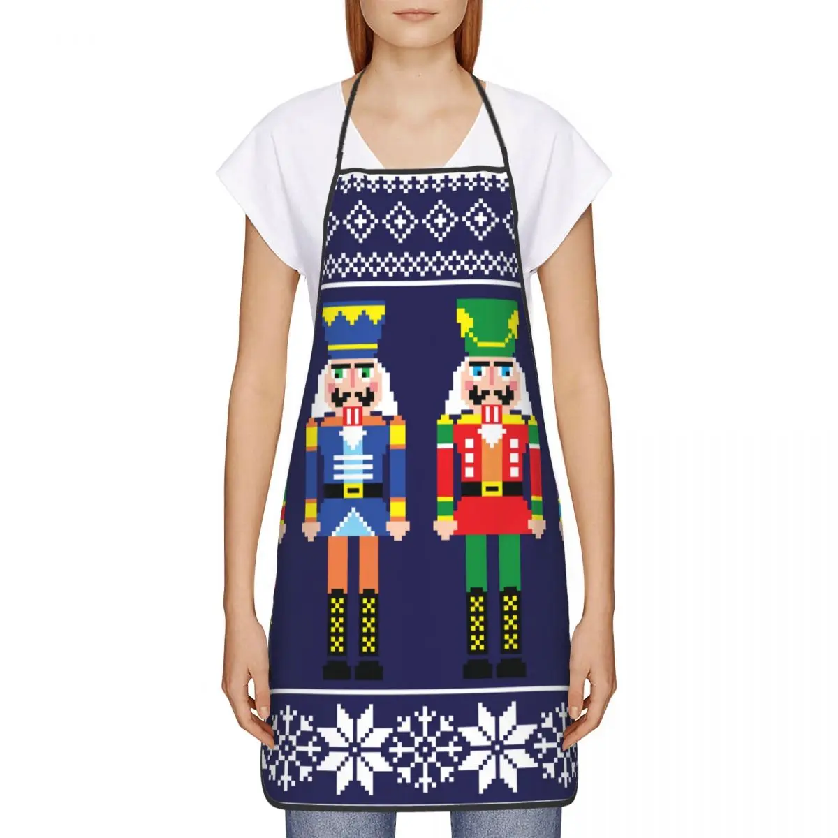 Nutcracker Funny Aprons Christmas Nutcrackers Toy Soldier Adult Unisex Kitchen Chef Bib Tablier Cuisine Cooking Baking Painting