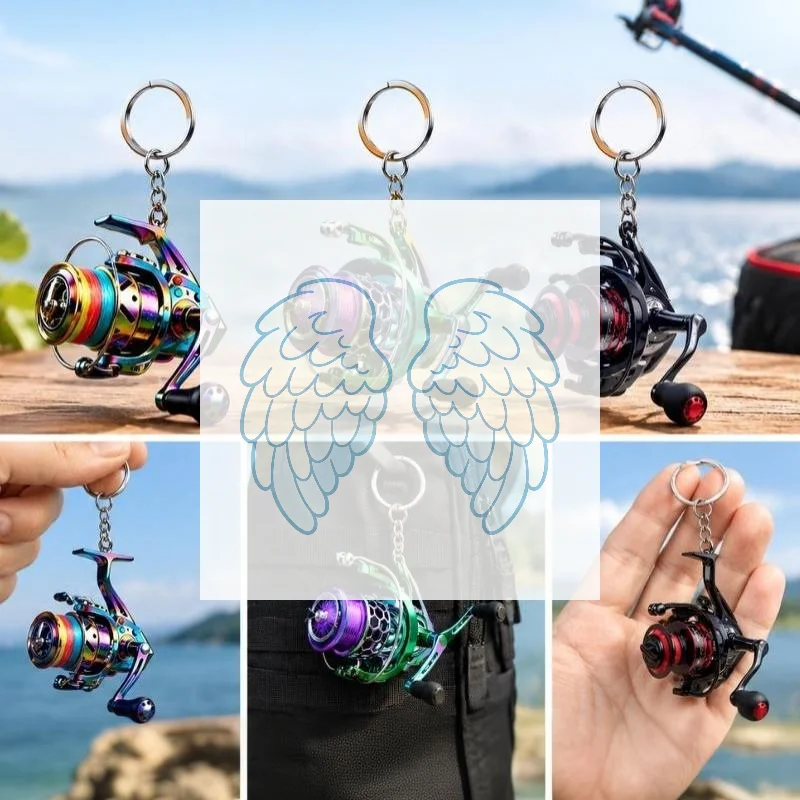 New Cross-border 2D Flat Acrylic Keychain Fishing Line Winder Pattern With Ring-shaped Keychain Fashion Pendant Festival Gift