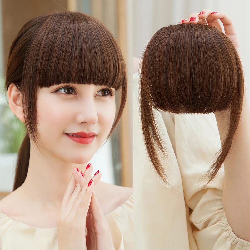 Synthetic Manga bangs sideburns one clip in hair extenstion short straight Hairpieces For Black Heat Resistant Fiber