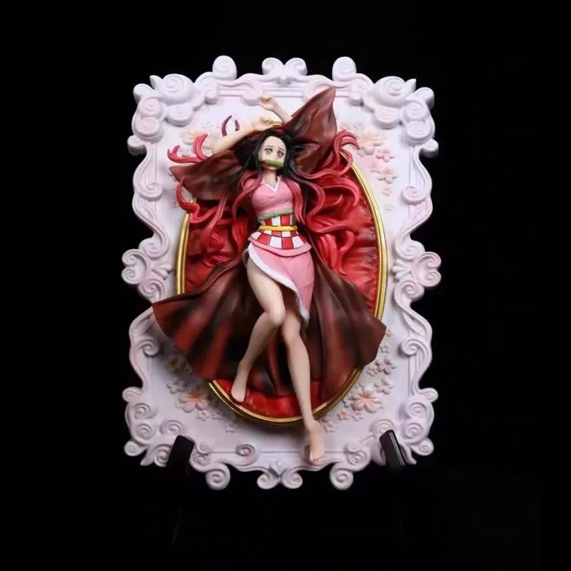 

Cartoon 33cm Demonslayer Photo Frame Stereo Kamado-Nezuko Doll Model Cartoon Sexy Girl Can Be Hung On The Wall Ornaments Toy Gif