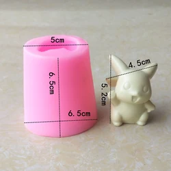Moule à gâteau en silicone Pokemon Pikachu pour enfants, outils de cuisson de cuisine, bougie 3D, avertissement, dessin animé, chocolat, bonbons, dessert, gâteau Chi