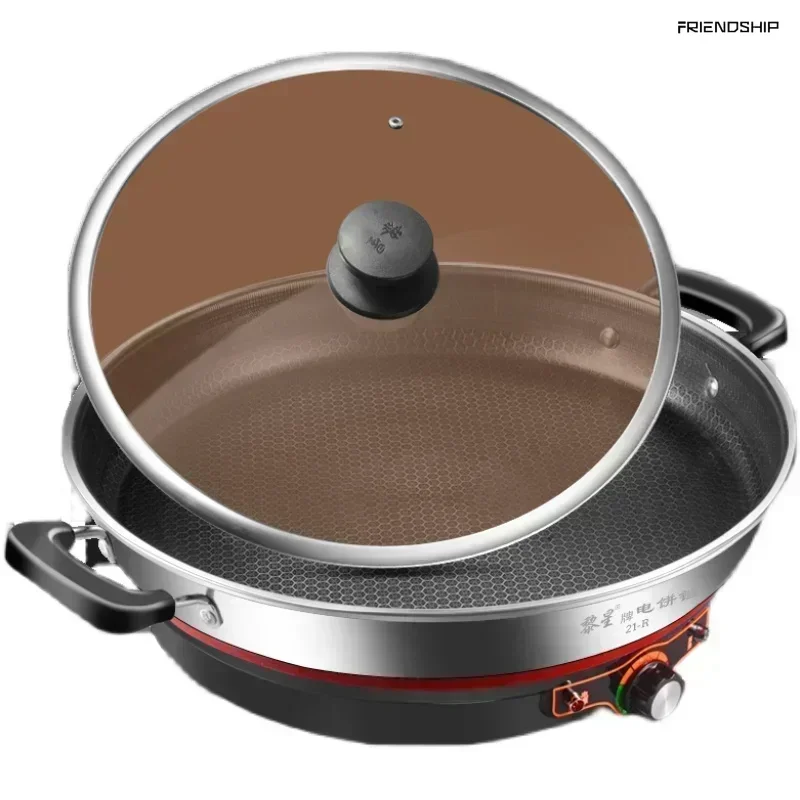 Electric Cake Pan - Deepening Stainless Steel Multifunction Electric Frying Pan, Household Pancake Making Tool.