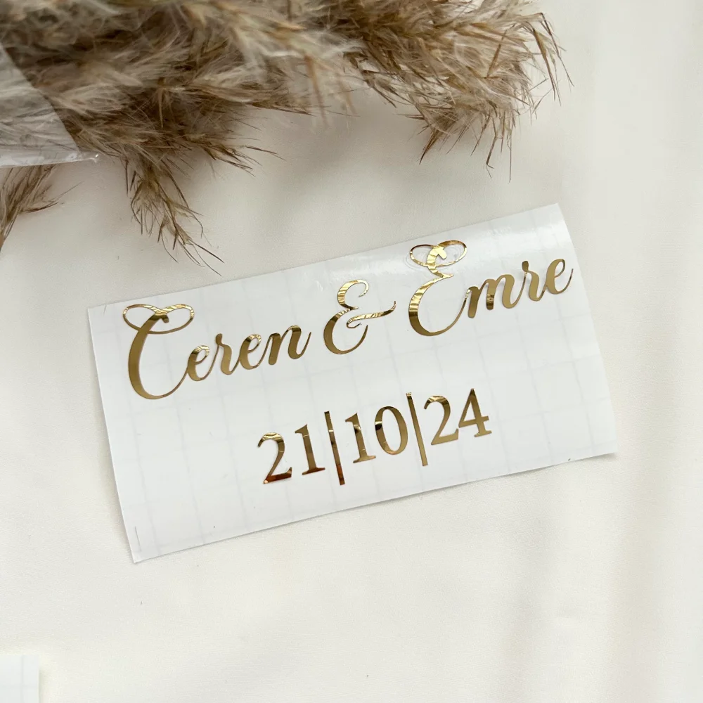 Vinyl Stickers Personalized Name And Date Wedding Party Decoration Custom Height Decal Box Proposal Gifts Birthday Favors