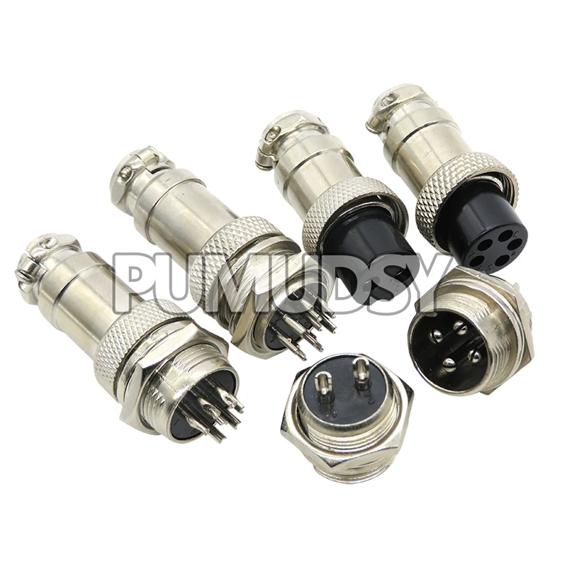 1Set GX16 Male & Female 16mm Metal Circular Aviation Connector Socket Plug 2PIN 3PIN 4PIN 5PIN 6PIN 2P 3P 4P 5P 6P 7P 8P 9P