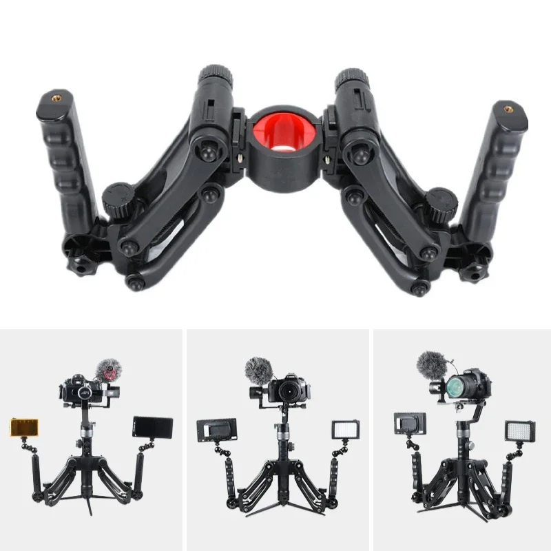 Braccio di sostegno cardanico a doppia impugnatura a molla a 3 assi per gru ZHIYUN 2 DJI Ronin S MOZA AIRCROSS Smooth 4 OSMO mobile 2 AK2000 AK4000