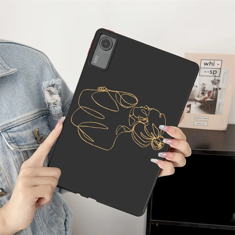 Matte Case for Xiaomi Mi Pad 5 Pro Character Sketch Case Tablet Cover for Xiaomi Pad 6 Pro Redmi Pad SE 2023 11 inch Hard Cases