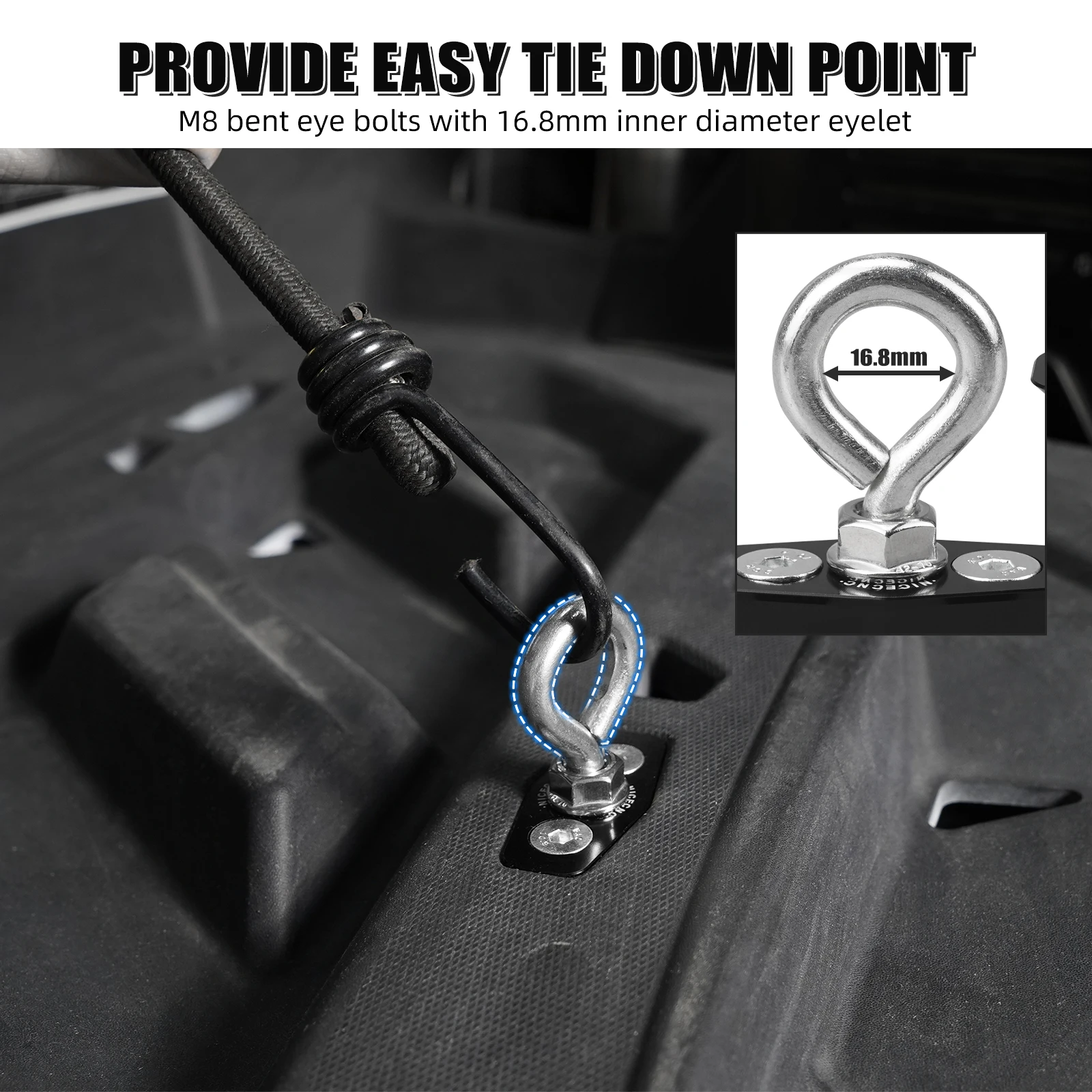 NICECNC UTV Maverick X3 2PCS Lock Tie Down Anchors For Can Am Maverick x3 4x4 Turbo DPS XMR 2018-2021 R RR Aluminum Alloy LinQ