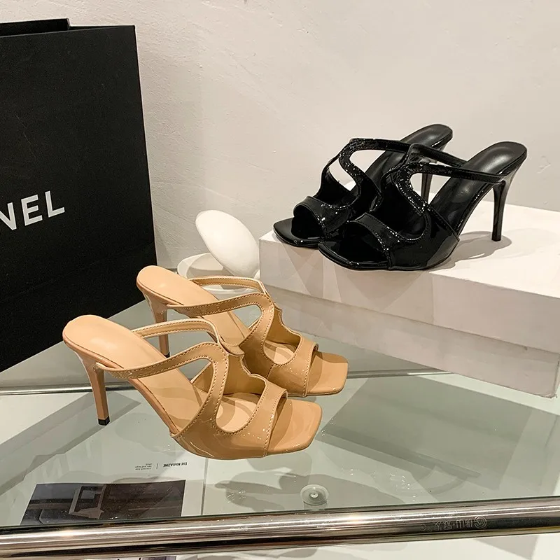Wear Cross Strap High Heel Sandals and Slippers for Women Outer Sexy Open Toe Stiletto Heels French Super Fire Sandals