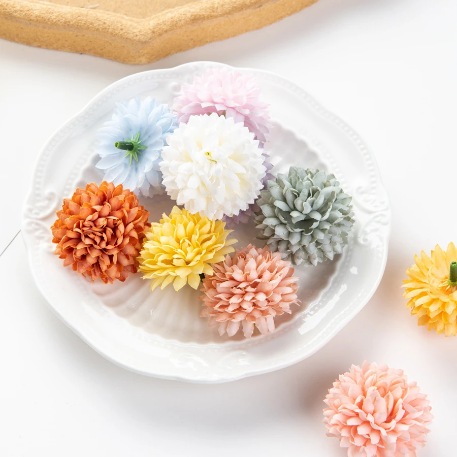 

100Pcs Artificial Flowers Wedding Garden Home Decor Party Festival Craft Wreath Background Wall Fake Plants Silk Ball Hydrangea