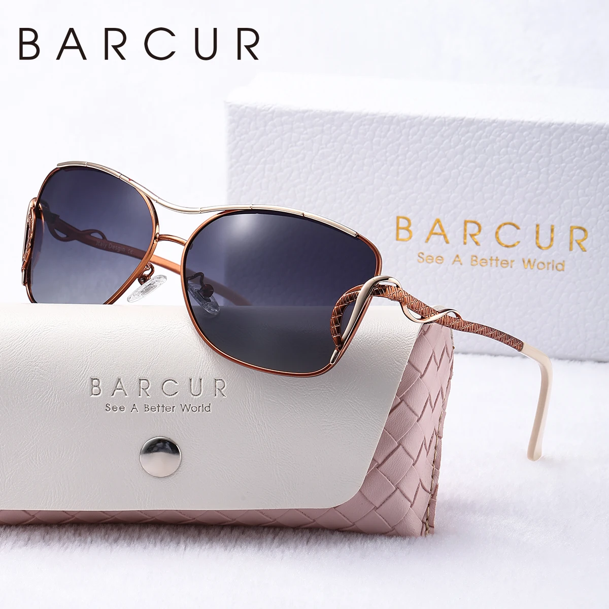 BARCUR Luxury Brand Polarized Women Sunglasses Fashion Sun Glasses Good Gift for Wife Mother Sisters with Box Package