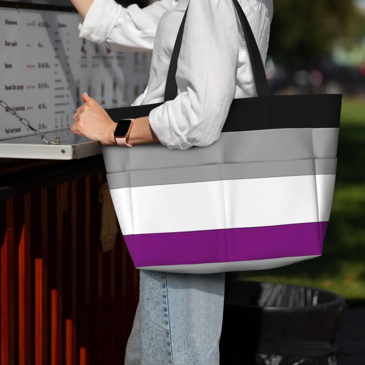 

Asexual Flag Beach Tote Bag Sport Gym Yoga Duffle Large Tote Bag Women Travel Bag Fitness bag