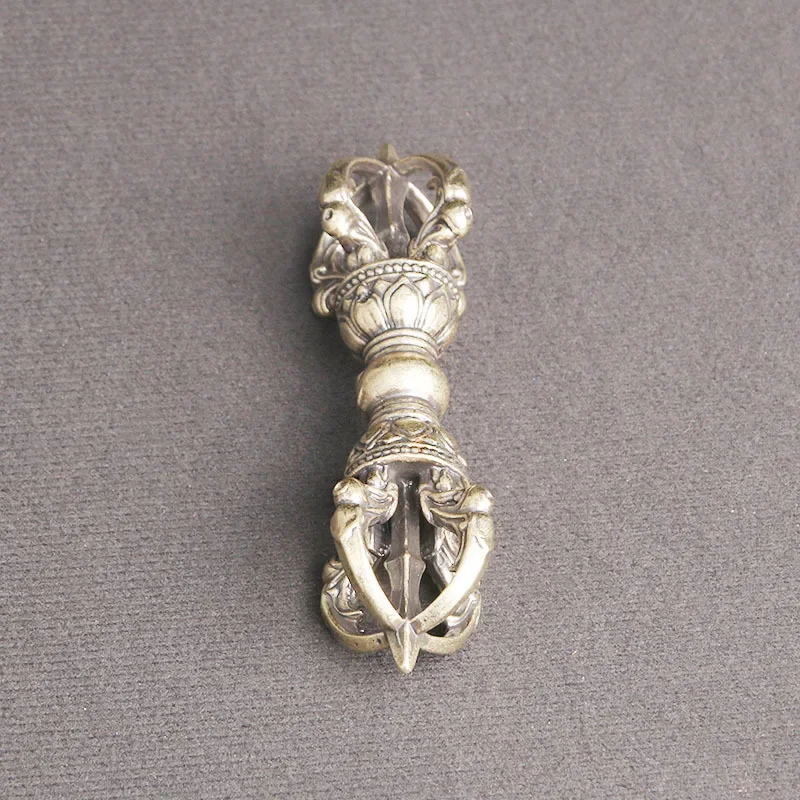 Antique Brass Vajra Pestle Figurines Miniatures Home Decoration Buddhism Tibetan Religious Instrument Copper Pestle Ornament