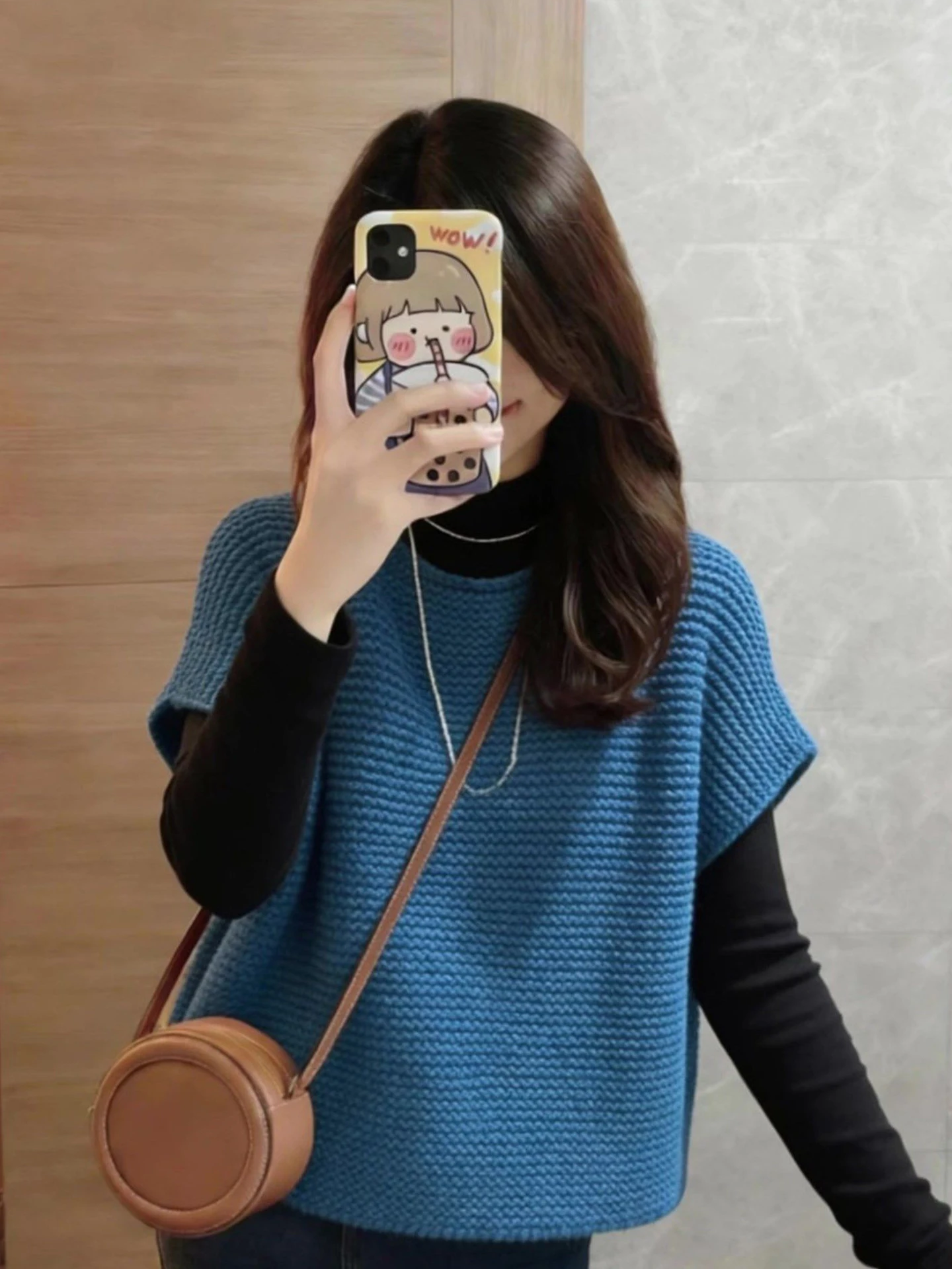 

Spring 2026 Women's Knitted Vest Simple Color Versatile Base Shirt Slimming Top Commute Style Regular Fit Pure Color