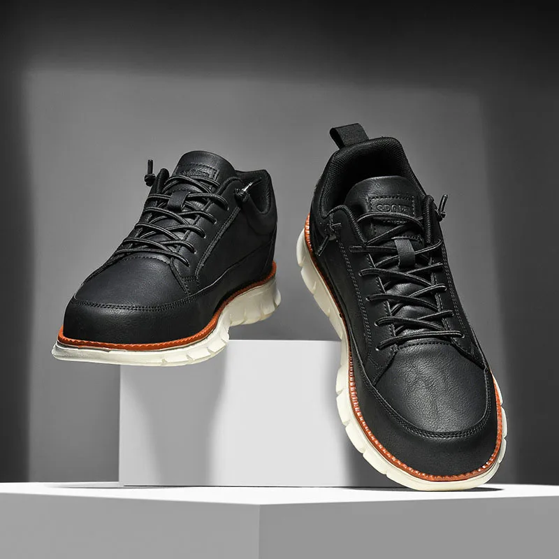DOYUTIG Brand Men's Pu Leather Casual Shoes Fashion Lace-Up Shoes For Male High Quality Outdoor Sneakers Big Comfortable Shoes