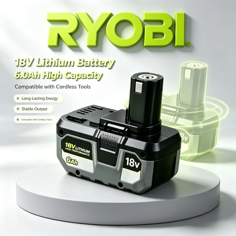 RYOBI ONE+ 18V 8.0Ah Large Capacity Lithium Battery Pack,Portable Replacement Battery for RB18L20 RB18L40 RB18L50 Cordless Tools
