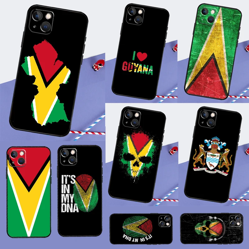 Guyana Flag Phone Case For iPhone 16 15 11 12 13 14 Pro Max Mini XS XR X 7 8 Plus Soft TPU Cover