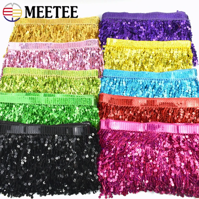 

1-9M Meetee 16cm Fringe Tassels Trim Fringes Sewing Curtains Dresses Decorative Trimmings Stitching Lace DIY Crafts Accessories