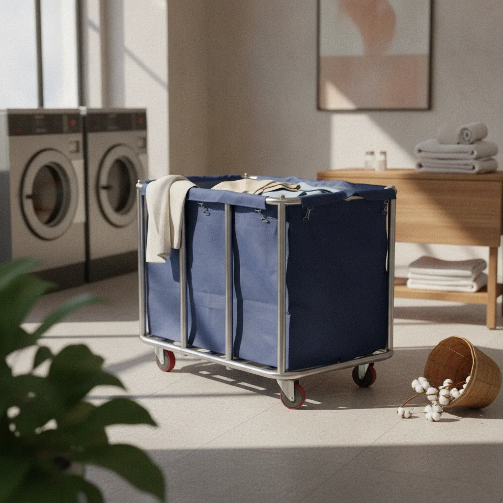 Linen Cart with Wheels Detachable Laundry Cart with Wheels Laundry Trolley with Frame Mobile Heavy Duty for Hotel Personnel