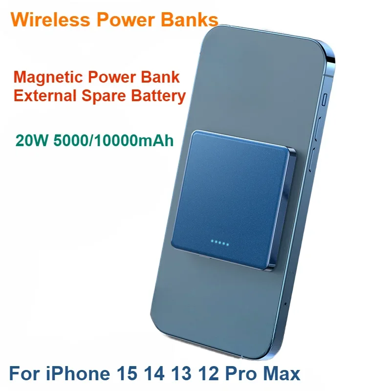 For IPhone 15 14 13 12 Pro Max Wireless Power Banks 20W 10000mAh Macsafe Power Bank Magnetic Power Bank External Spare Battery