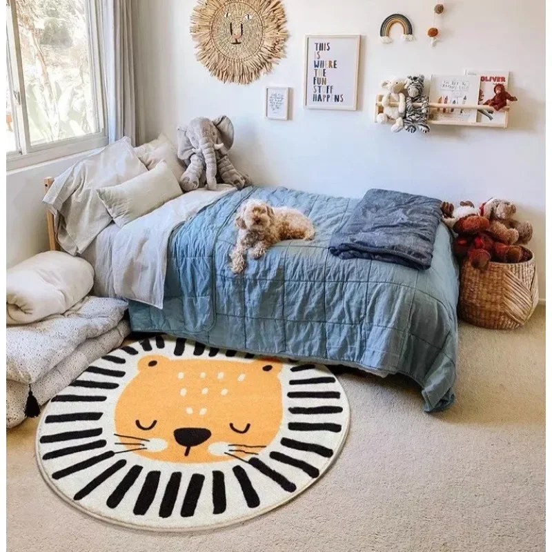 cartoon-lion-carpet-for-children-baby-room-mats-non-slip-round-carpet-rug-for-living-room-floor-mat-bedroom-carpet-bedside-rugs