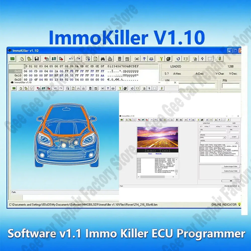 

Latest ImmoKiller V1.10 IMMO Off Software obd2 scanner ECU Programmer Tool for Car Repairing Passing Virigining the Immobilizer