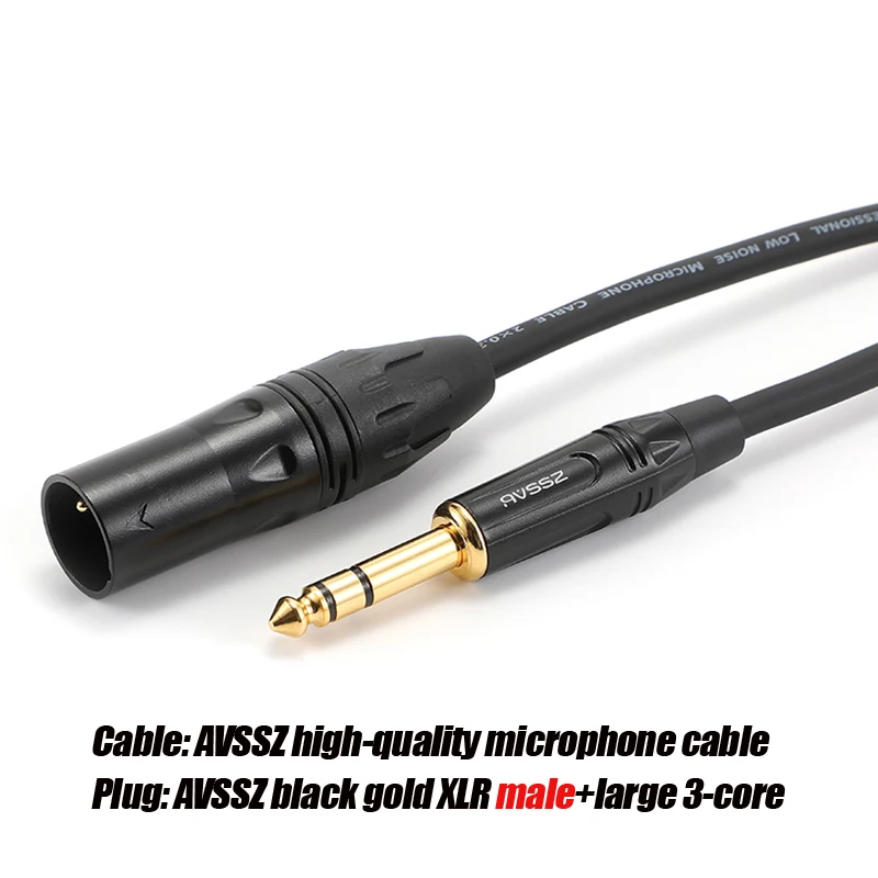 AVSSZ 6.5-6.35mm XLR Male Female TRS Balanced Audio Cable XLR Gold Plated Plug Hifi Mixer Computer Sound Card Microphone Cable