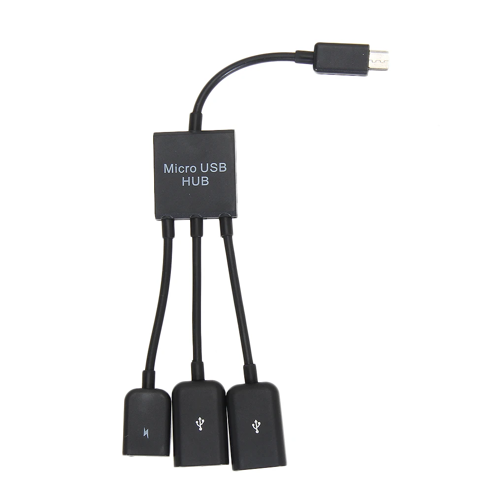 For Samsung 3in1 Male to Female Dual Micro USB 2.0 Host OTG Hub Adapter Cab