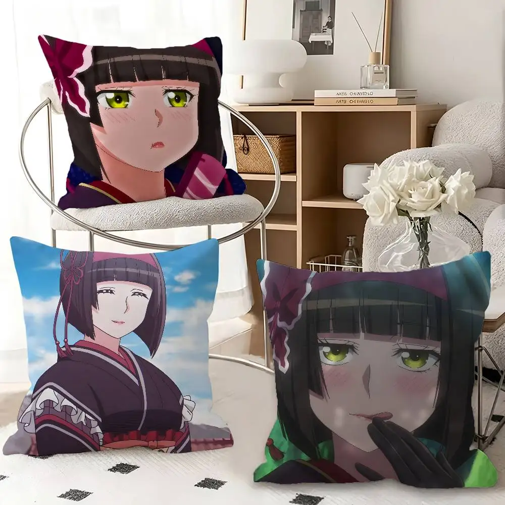 1pc Mio Tsukimichi Moonlit Fantasy Pillow Case Fashion Square Pillowcase Bedroom Sofa Room Ins Decoration Leisure