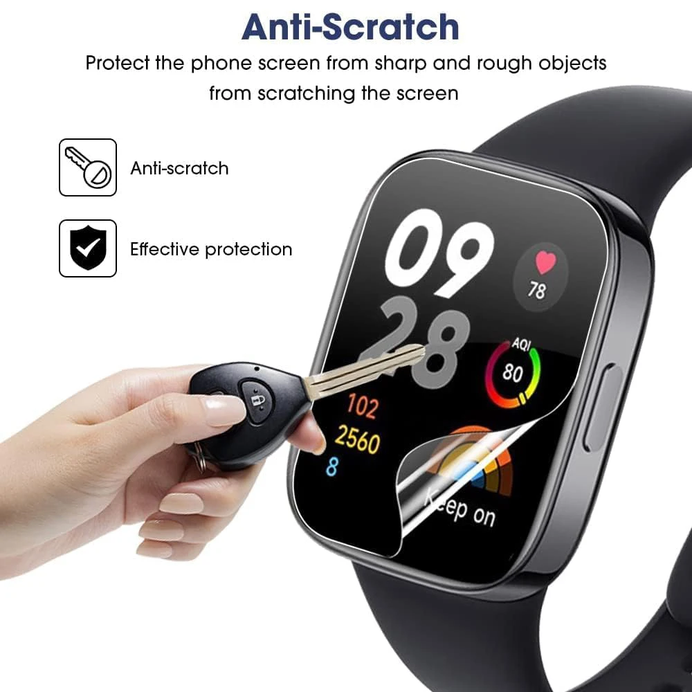 3/6pcs Redmi Watch 3 Active/Redmi watch3 Lite 시계 소프트 클리어 보호 필름 전체 화면 Protecto 용 하이드로 겔 보호 필름