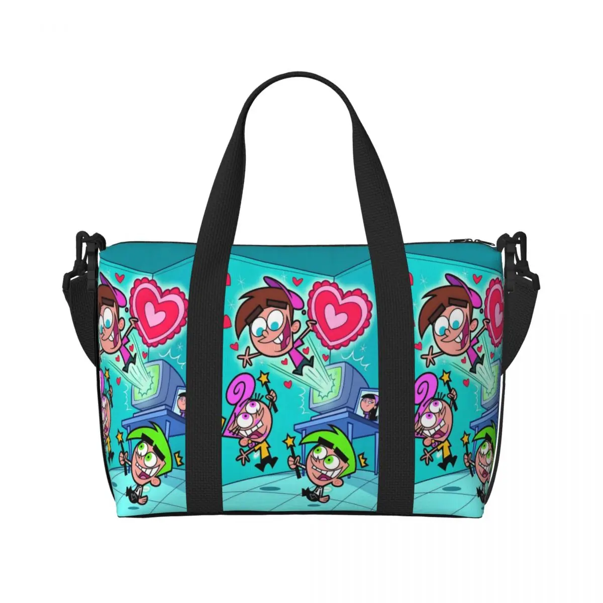 

Женская большая сумка The Fairly Oddparents на заказ, большая вместительная анимационная спортивная пляжная дорожная сумка