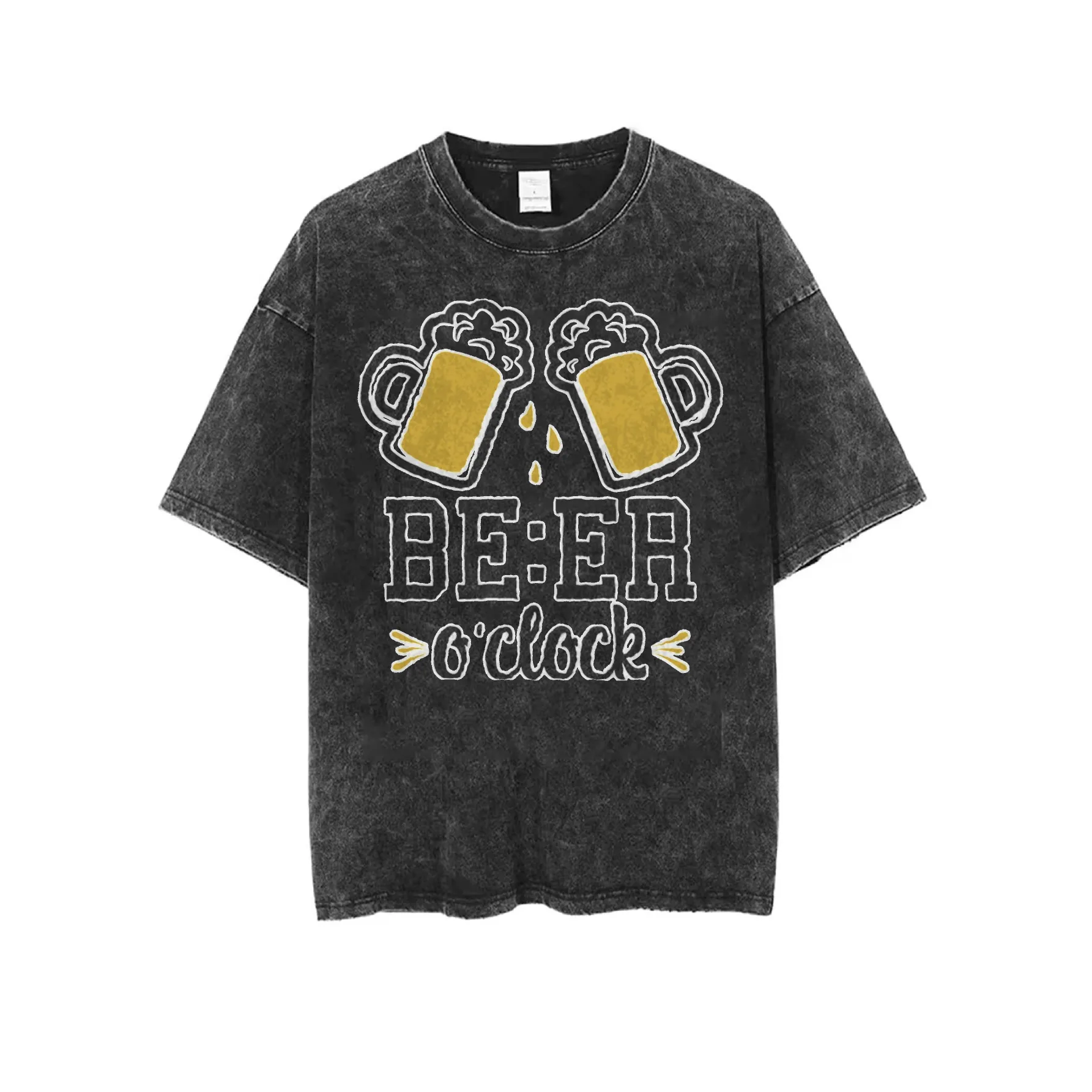 Beer Quote But Why Would You Want To Be Like Someone Else Men’s Women’s Black Washed Round Neck T-Shirt Fit for Winter