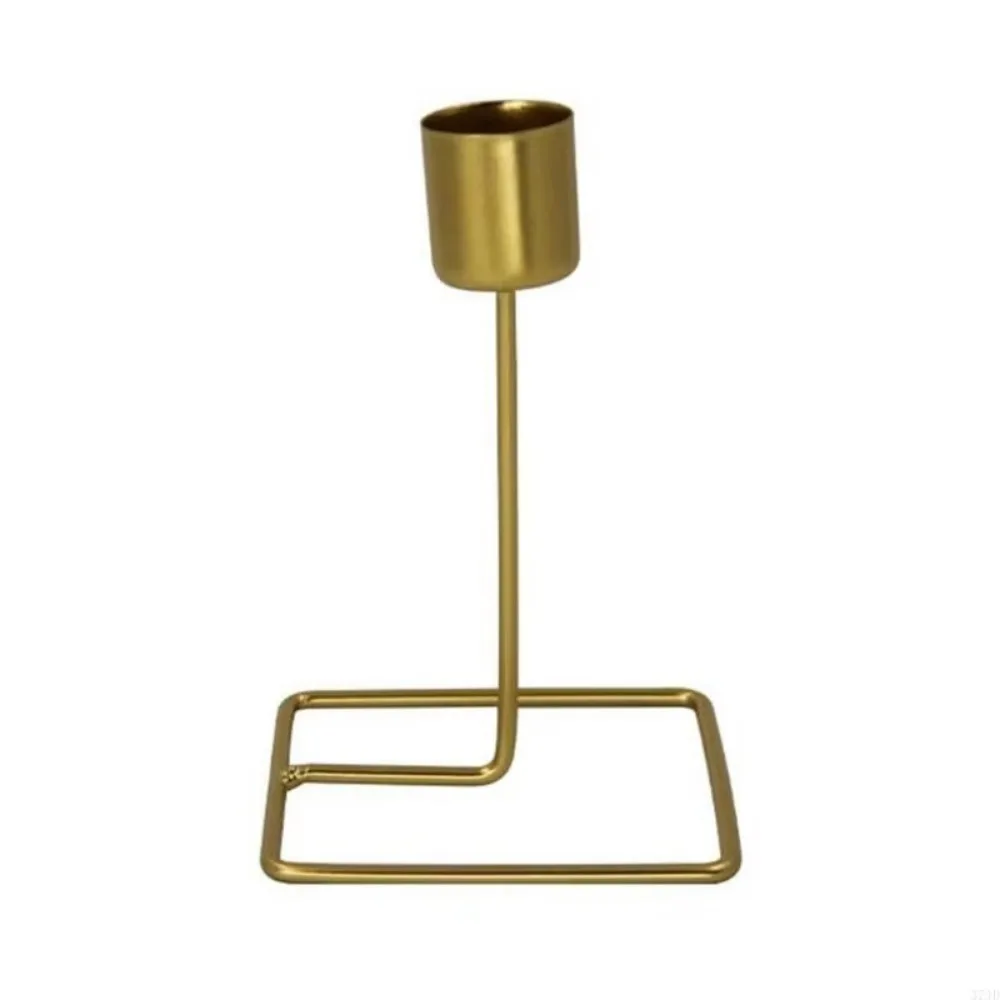 

European Styles Exquisite Metal Candlestick Iron Art 3D Gold Candle Holders Geometric Single Head Candlestick Dining Room