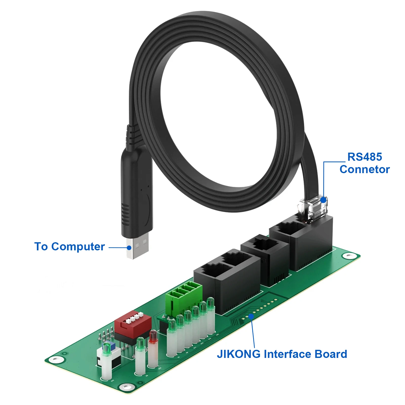 JKBMS RS485 TTL إلى USB موصل الكمبيوتر 2M لتحديث البرامج الثابتة إعدادات المعلمة لملحقات JIKONG Smart BMS JK BMS #6