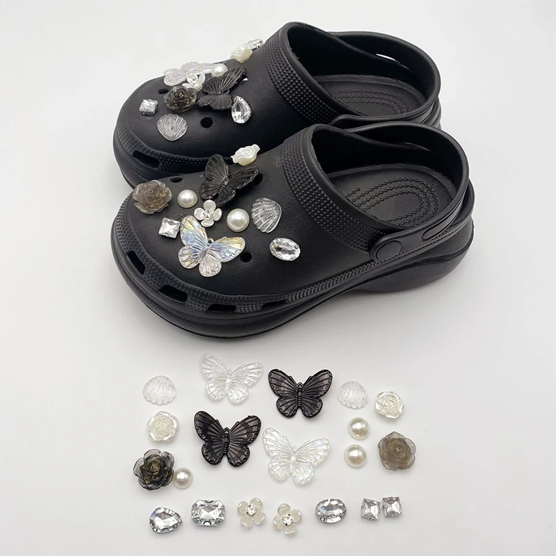 Vintage Designer Charms DIY Clogs Shoe Buckle Fashion Flower Butterfly Decorations Accessories