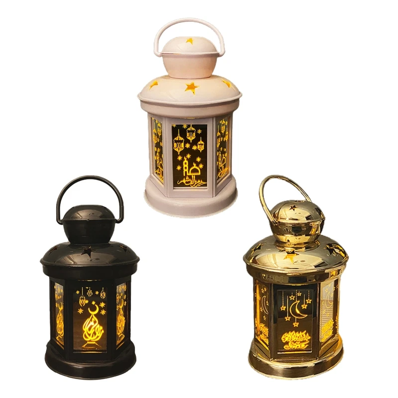 3D Acrylic Ramadan Lamp Night Light Bedroom Bedside Muslim Festival Table Lamp Muslim Party Hanging Decorations