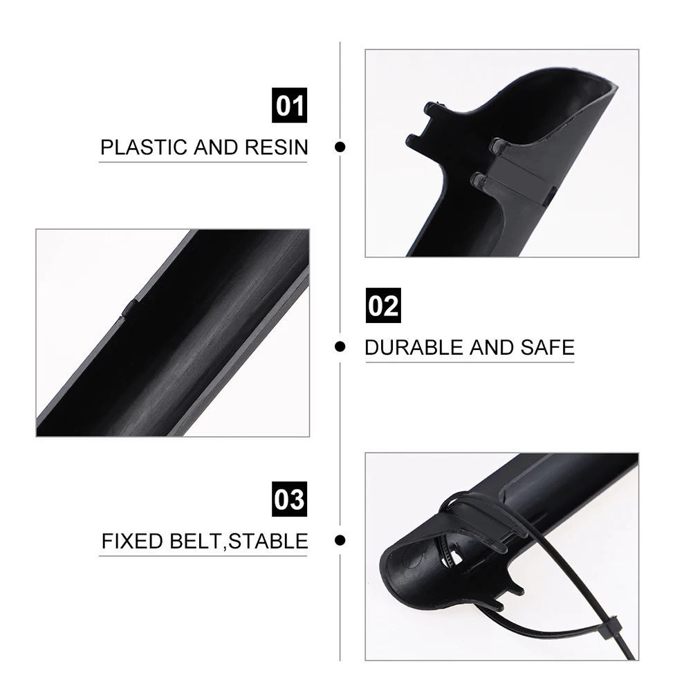 

8 Sets Bike Chain Protector Cover Frame Plastic Black Sticker Quick Installation Scratch Resistant Reusable for