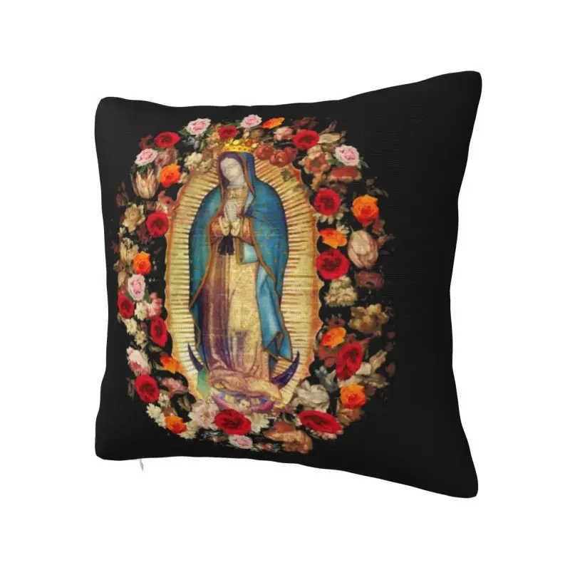 Our Lady Of Guadalupe Mexican Virgin Mary Throw Pillow Covers Decoration Catholic Saint Outdoor Cushions Square Pillowcase