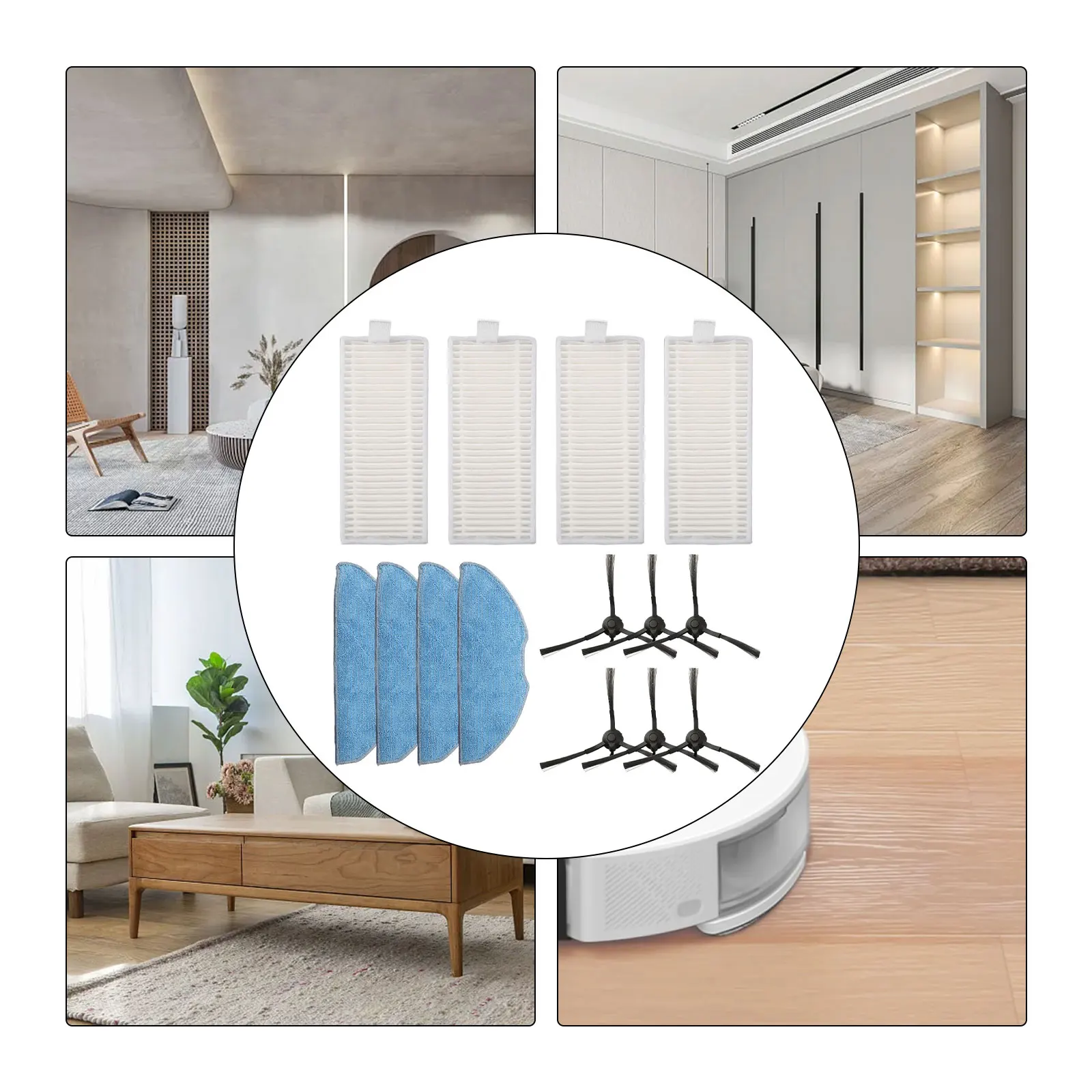 As Shown Vacuum Side Brush Kit for hoover Compatible With for tapo Models Comprehensive Cleaning Solution Efficient Mopping