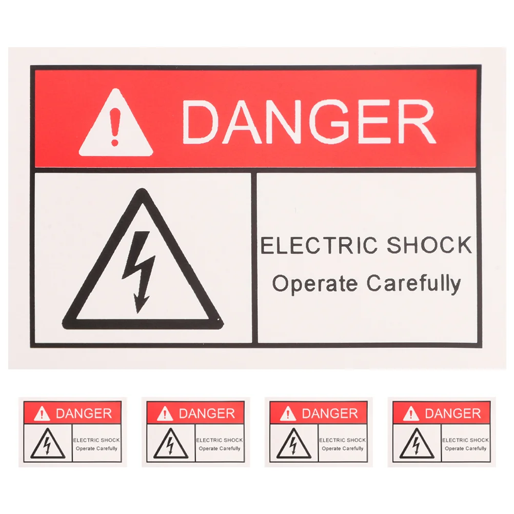 

5 Pcs Label Scary Hazard Warning Tape Electric Fence High Voltage Signs for Business Industrial Anti-shock